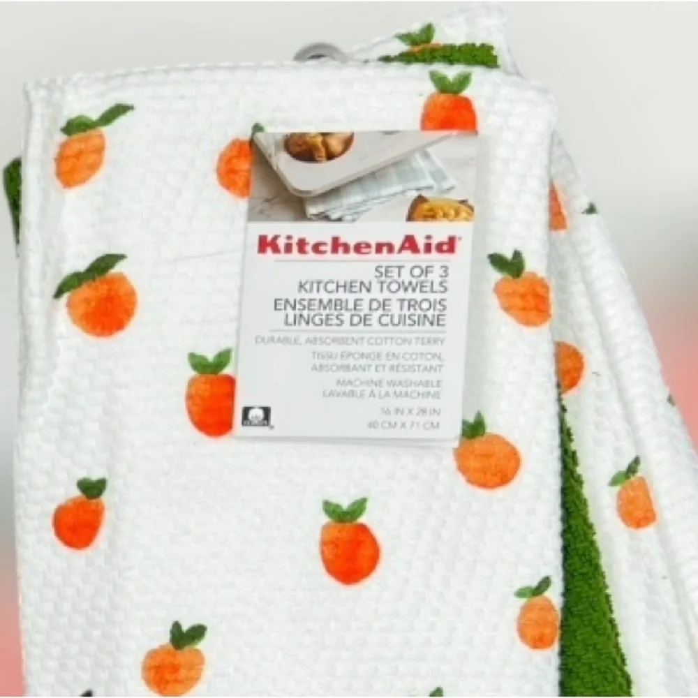 KitchenAid - ‘Oranges - bundle’ coordinating Dish Towels (5). NWT. Firm!